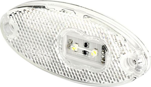 Lampa obrysowa LED, owalna, 12/24V biała, przykręcana Waś 1400300309P - Intertraktor