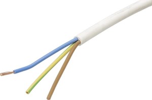 Przewód elektryczny 3x1.5mm² biały PCW na metry Helukabel H05VVF3X15WH