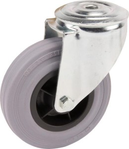 Koła skrętne z czarnymi oponami gumowymi 3470PIR125P3013