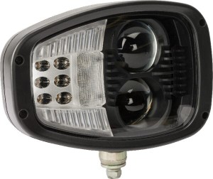 Lampa przednia LED, zespolona prawa, 22/32W, prostokątna, 12/24V z wtyczką Deutz 6-pin klosz podgrzewany, światło drogowe/mijania Kramp LA10210