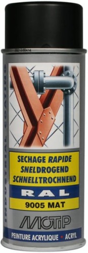 Lakier akrylowy w sprayu, RAL 9005 czarny matowy 400 ml 07238 - Intertraktor