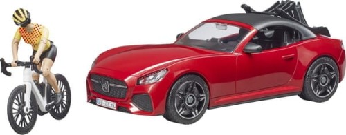 Samochód Roadster z 1 rowerem szosowym i rowerzystą U03485 - Intertraktor