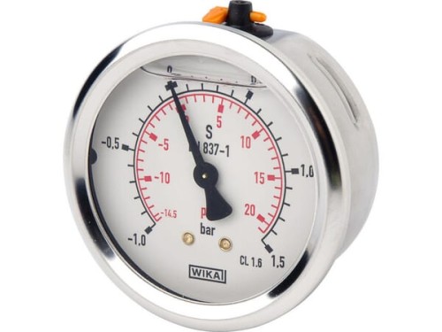 Manowakuometr, Ø63 mm, od -1 do +1,5 bar, przyłącze tylne 1/4" B711WM0631015T - Intertraktor