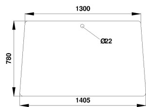 Szyba przednia i tylna, górna 385500350050N