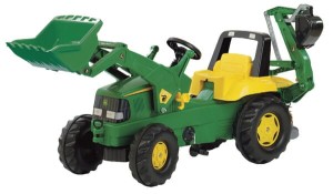 Traktor John Deere Trac z ładowaczem czołowym i koparką tylną R81107