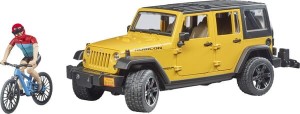 Samochód Jeep Wrangler Rubicon Unlimited z 1 rowerem górskim i rowerzystą U02543