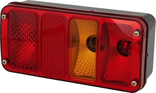Lampa tylna zespolona, lewa, prostokątna, 12/24V pomarańczowa/czerwona, przykręcana Waś 1400680770 - Intertraktor