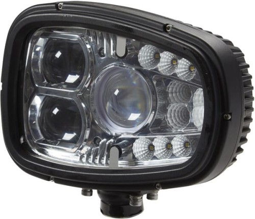 Lampa przednia LED, lewa, 55W prostokątna, 12/24V z wtyczką Deutsch, klosz podgrzewany Kramp LA10213 - Intertraktor