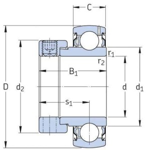 Łożysko kulkowe zwykłe 45x85x43.7 mm gopart SA209GP