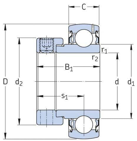 Łożysko kulkowe zwykłe 35x72x36.5 mm gopart SA207GP - Intertraktor