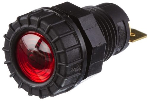 Lampka kontrolka, okrągła, 12/24V czerwona przykręcana przyłącza płaskie Hella 2AA008594031 - Intertraktor