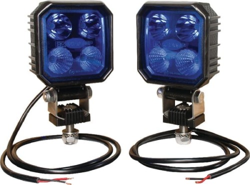 Lampa robocza LED, kwadratowa, 10/30V 9W 1000 lm niebieska, zestaw 2 szt. 4 LED Kramp LA100021 - Intertraktor