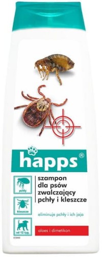 Szampon dla psów zwalczający pchły i kleszcze HAPPS, 250ml 15942019 - Intertraktor