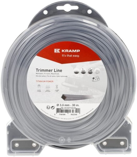 Żyłka tnąca Ø 3.5 mm 30 m kwadratowa Titanium Power szara Kramp NL3530TSKR - Intertraktor