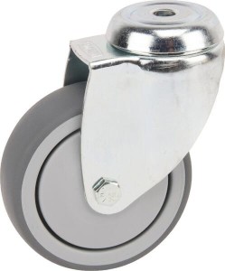 Ocynkowane koła skrętne z otworem na śrubę do mocowania 2470PJP100P3011