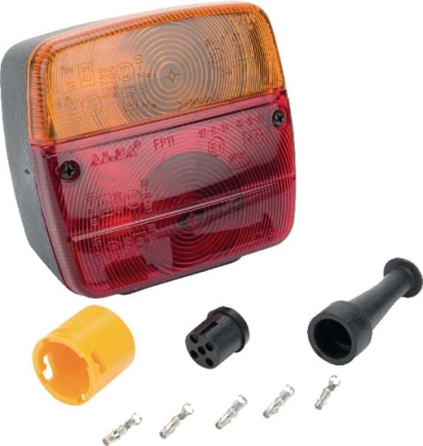 Lampa zespolona tylna, prawa kwadratowa 12V czerwona/pomarańczowa przykręcana 108x103x103 mm Bayonet Ajba LA18004 - Intertraktor