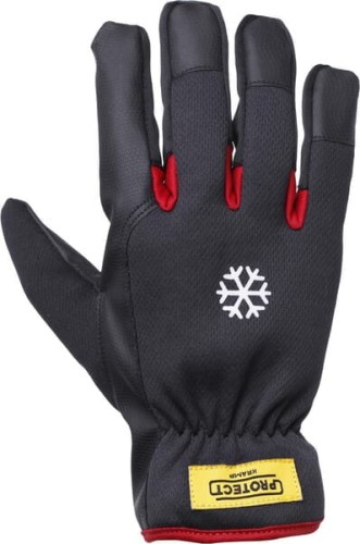 Rękawice robocze roz. 7/S zimowe, czarno/czerwone, poliuretanowe/Spandex Protect Kramp KG0600507 - Intertraktor