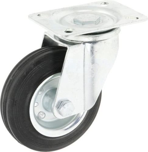 Koło skrętne gumowe Ø 125x37.5 mm podstawa montażowa: 115x85 mm nośność 130 kg Ro-Carr WH5081125 - Intertraktor