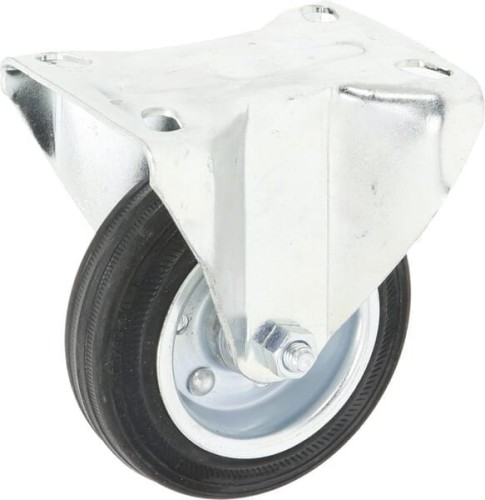 Koło stałe metalowo gumowe z łożyskiem Ø 100x30 mm podstawa montażowa: 100x85 mm nośność 90 kg Ro-Carr WH5181C100 - Intertraktor