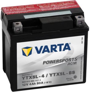 Battery 12V 4Ah 80A AGM Powersports VARTA 504012008I314PS
