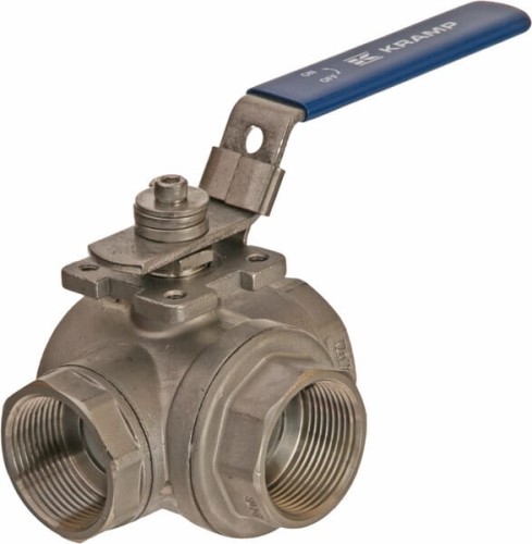 Zawór kulowy 3-drożny T 1 1/4" ze stali nierdzewnej BV3T114FSS - Intertraktor