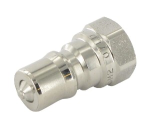 Szybkozłącze wtyczka 1/4" gwint wew. 1/4" NPT z zaworem grzybkowym HNV-M2 V2A Viton HNV14NPTM2V