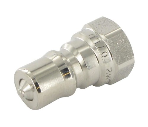 Szybkozłącze wtyczka 1/4" gwint wew. 1/4" NPT z zaworem grzybkowym HNV-M2 V2A Viton HNV14NPTM2V - Intertraktor