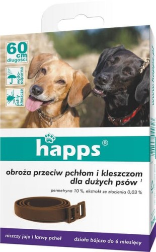 Obroża przeciw pchłom i kleszczom dla dużych psów, HAPPS 1594410 - Intertraktor