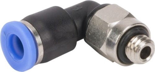 Złącze wtykowe kątowe, obrotowe, gwint zew. M5 4 mm Kramp MECF4M5P - Intertraktor