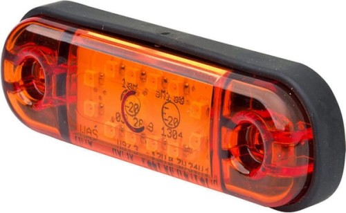 Lampa obrysowa LED, prostokątna, 12/24V pomarańczowa, przykręcana 12 LED Waś 1400300714 - Intertraktor