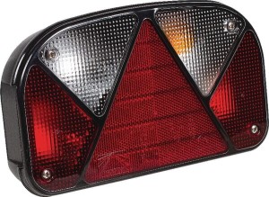 Lampa zespolona tylna, prawa prostokątna 12V czerwona/przezroczysta przykręcana 240x52 mm Multipoint II Aspöck 247200017