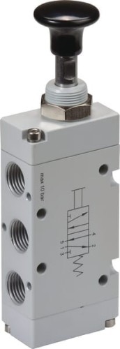 Zawór z przyciskiem 5/2-drożny 1/8" MAB52B18 - Intertraktor