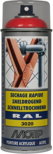 Lakier akrylowy w sprayu, RAL 3020 czerwony kubański 400 ml 07088 - Intertraktor