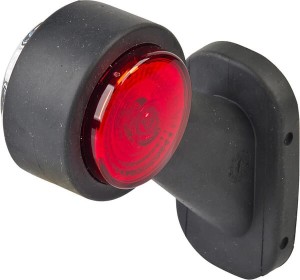 Lampa obrysowa LED, lewa, okrągła, 12/24V czerwona/przezroczysta, przykręcana Waś 1400300299BCL