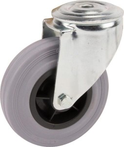 Koła skrętne z czarnymi oponami gumowymi 3470PIR100P3013