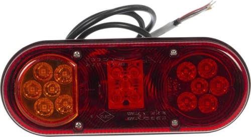 Lampa tylna zespolona LED, lewa prostokątna, 12/24V czerwona/pomarańczowa 205x53.6x80 mm gopart LA45007 - Intertraktor
