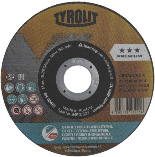 Tarcza do cięcia Cerabond 125x1.0 mm 34597627 - Intertraktor