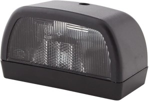 Lampa oświetlenia tablicy rejestracyjnej 10W prostokątna 12V czarna przykręcana 102x56.5 mm Hella 2KA998523001