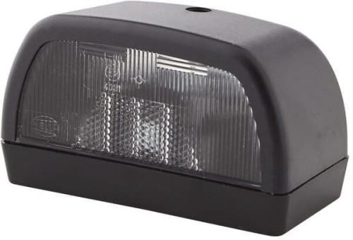 Lampa oświetlenia tablicy rejestracyjnej 10W prostokątna 12V czarna przykręcana 102x56.5 mm Hella 2KA998523001 - Intertraktor