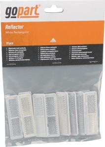 Odblask prostokątny przyklejany biały, 20 x 69 mm LA75007