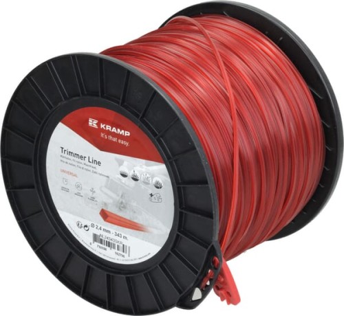 Żyłka tnąca Ø 2.4mm 343m kwadratowa czerwona Kramp NL24343SKR - Intertraktor