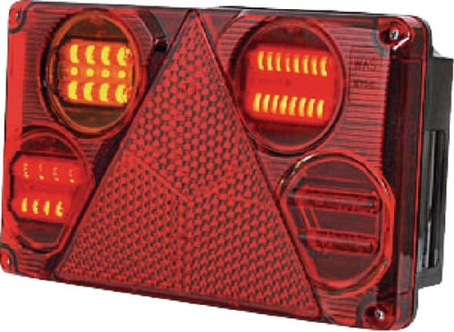 Lampa tylna zespolona LED, lewa, prostokątna, 12/24V 5-pinowa Kramp LA40026 - Intertraktor