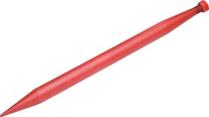 Ząb ładowacza, prosty, profil okrągły 50x820 mm końcówka szpiczasta z nakrętką M28x1.5 czerwony SHW FT28