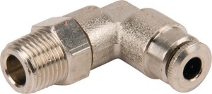 Szybkozłącze kolankowe 90° Ø 4 mm obrotowe gwint zewnętrzny 1/8" Kramp CLWSS4RK18
