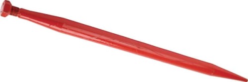 Ząb ładowacza, prosty, profil okrągły 55x1140 mm końcówka szpiczasta z nakrętką M33x2 czerwony Kverneland KK241127 - Intertraktor