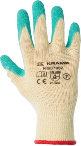 Rękawice powlekane lateksem, żółte, roz. 11/2XL Protect Kramp KG0700211 - Intertraktor