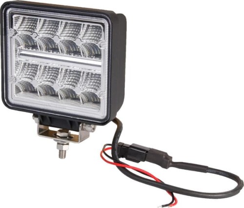 Lampa robocza LED, kwadratowa, 24W 2272 lm 9/36V światło rozproszone z wtyczką Deutsch 2-pinową, 16 LED Kramp LA10096 - Intertraktor