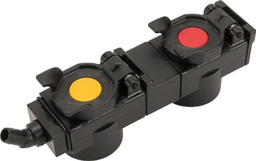 Pokrywa z ociekaczem oleju, podwójna, żółta/czerwona, rozstaw 82 mm 45° TARV28245GR - Intertraktor
