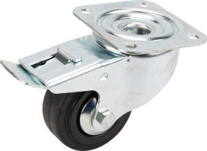 Koła skrętne z czarnymi oponami gumowymi 3477PVJ080P62