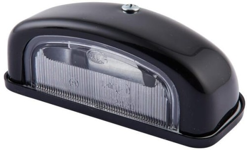 Lampa oświetlenia tablicy rejestracyjnej 5W prostokątna 12V przezroczysta przykręcana 105x40x55 mm płaskie przyłącze Hella 2KA001386231 - Intertraktor